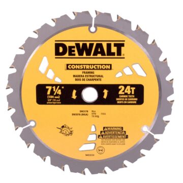 Dewalt DEWALT PCD Framing Carbide Thin Kerf Circular Saw Blade (Bulk) 7-1/4" 24T