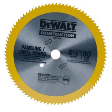 Dewalt DEWALT 6-1/2-Inch Circular Saw Blade For Paneling/Vinyl, 90-Tooth