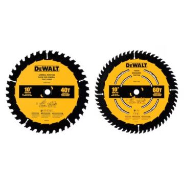 DEWALT 10 in. Carbide Table Saw Blades (2pk)