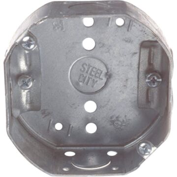 Steel City 4IN OCT BX,STL,15.8CU,1/2KO,CLMP