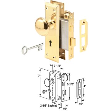 DEFENDER SECURITY Prime Line Bit Key Mortise Lockset with Knob