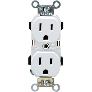 Pass & Seymour Trademaster® 15A/125V Duplex Receptacle, White