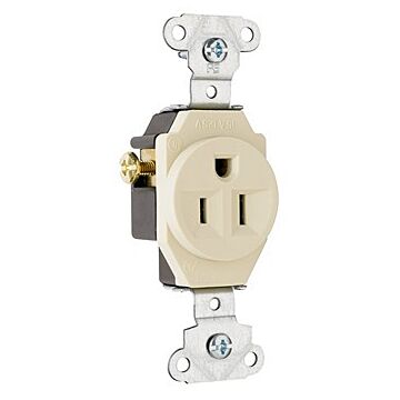 Pass & Seymour 15A 125V Heavy Duty Spec-Grade Single Receptacle, Side Wire, Light Almond