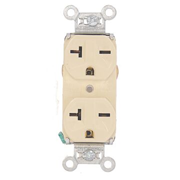 Pass & Seymour 20A 250V Heavy Duty Spec-Grade Duplex Receptacle, Back and Side Wire, Ivory