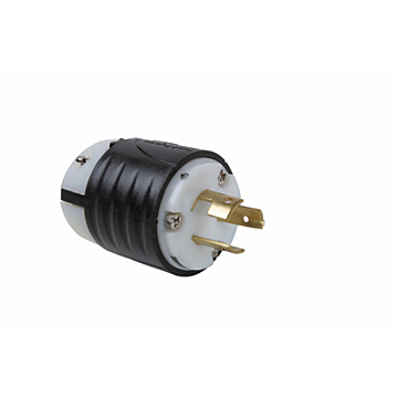 Pass & Seymour Non-NEMA 3 Wire Plug - Black Back, White Front Body