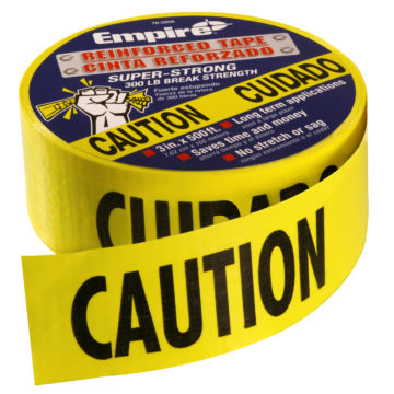 Empire 500 ft. Reinforced Yellow Barricade Tape - CAUTION/CUIDADO