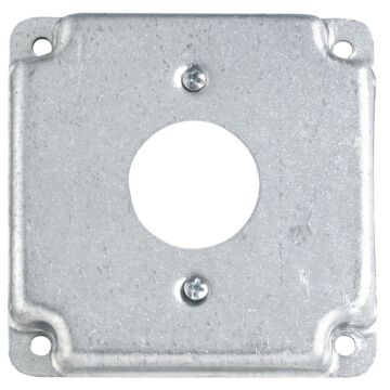 Thomas & Betts Single Receptacle Steel Square Box Cover (Silver)