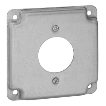Thomas & Betts 4-Wire Twist-Lock Single Receptacle Square Box Surface Cover (Silver)