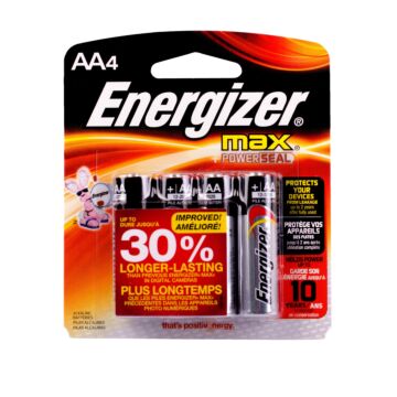 Energizer Max AA Alkaline Battery (4 Pack)