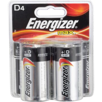 Energizer Max D Alkaline Battery (4 Pack)