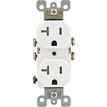 Pass & Seymour 20A 125V Commercial Spec-Grade Duplex Receptacle, Side Wire, White