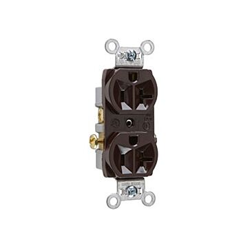 Pass & Seymour 20A 125V Commercial Spec-Grade Duplex Receptacle, Side Wire, Brown