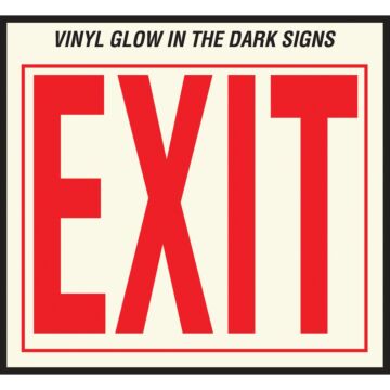 HY-KO Hy-Ko Glow-In-The-Dark Vinyl Sign, Exit