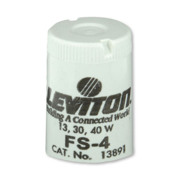Leviton Fluorescent lamp starter; basic; 13, 30, and 40W; FS-4
