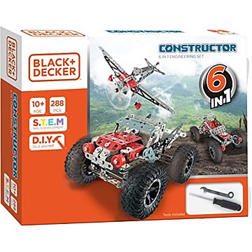 Black & Decker Constructor 6-in-1 Trucks Toy Set (288pc)