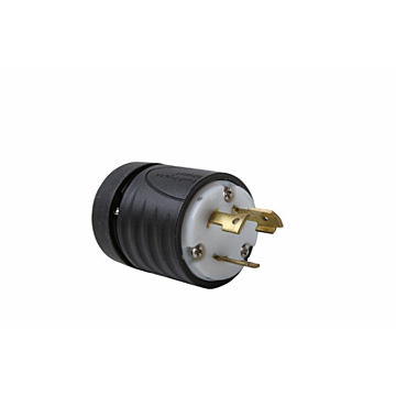 Pass & Seymour 30A NEMA L1030 Plug - Black Back, White Front Body