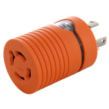 AC WORKS 30A 4-Prong 125/250V L14-30P Plug to L14-20R 20A 4-Prong 125/250V Connector