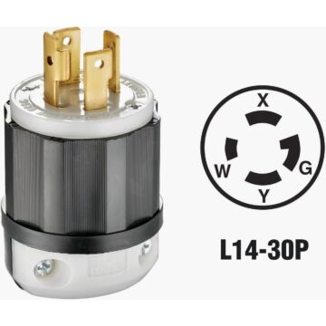 Pass & Seymour TRNLK PLUG 4W 30A 125/250V CLAM