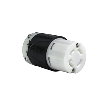 Pass & Seymour 30A NEMA L1530 Connector - Black Back, White Front Body