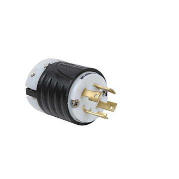 Pass & Seymour 30A NEMA L1530 Plug - Black Back, White Front Body