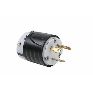 Pass & Seymour 30A NEMA L530 Plug - Black Back, White Front Body