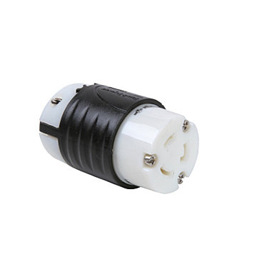Pass & Seymour 20A NEMA Connector L620 - Black Back, White Front Body