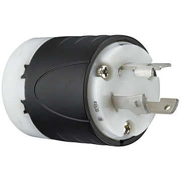 Pass & Seymour 30A NEMA L630 Plug - Black Back, White Front Body