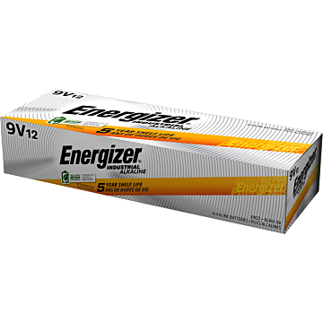 Energizer Industrial 9V Alkaline Batteries, 12 Pack
