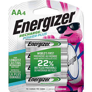 Energizer Rechargeable AA Batteries, 4 Pack