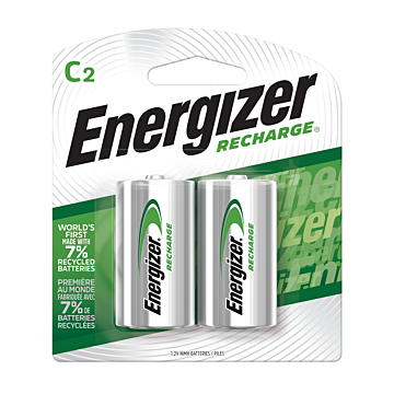 Energizer Rechargeable C Batteries, 2 Pack