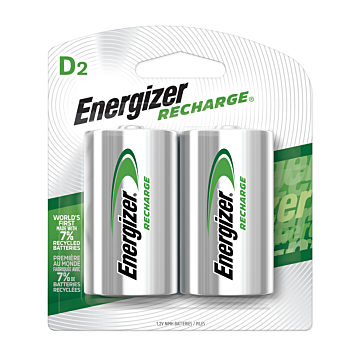 Energizer Rechargeable D Batteries, 2 Pack