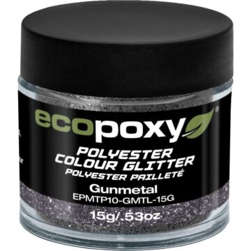 EcoPoxy 15 g Solid Gunmetal Polyester Color Glitter