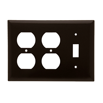 Pass & Seymour 3-Gang Thermoset Wall Plate/Receptacle (Brown)