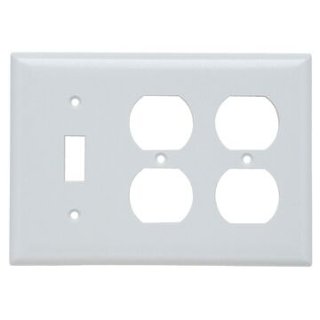 Pass & Seymour 3-Gang Thermoset Wall Plate/Receptacle (White)