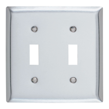 Pass & Seymour 2-Gang Metal 2 Toggle Wall Plate (Stainless Steel)