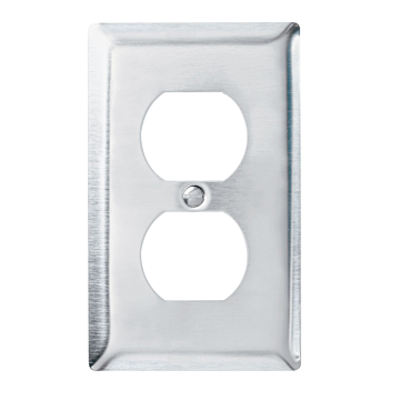 Pass & Seymour 1-Gang Metal Duplex Opening Wall Plate (Stainless Steel)