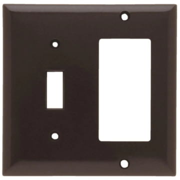 Pass & Seymour Trademaster 2-Gang Nylon Toggle/Decorator Wall Plate (Brown)