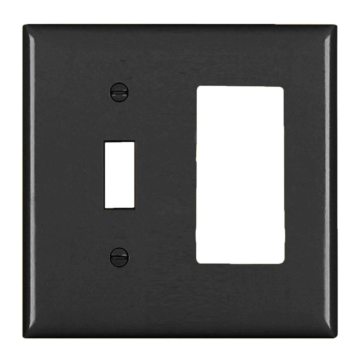 Pass & Seymour Trademaster 2-Gang Nylon Toggle/Decorator Wall Plate (Black)