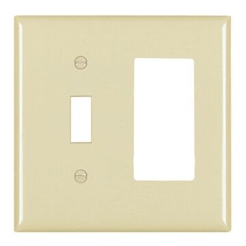Pass & Seymour Trademaster 2-Gang Nylon Toggle/Decorator Wall Plate (Ivory)