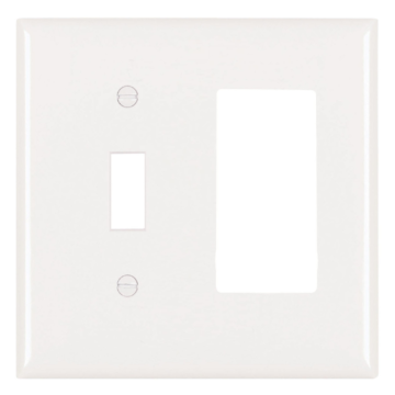Pass & Seymour Trademaster 2-Gang Nylon Toggle/Decorator Opening Wall Plate (White)