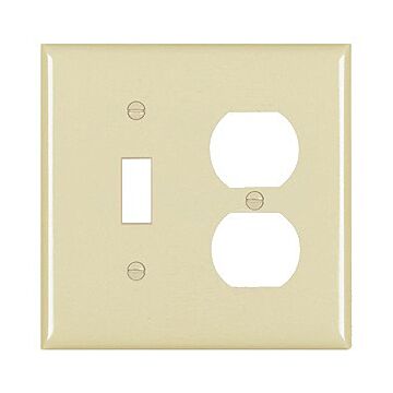 Pass & Seymour TradeMaster 2-Gang Nylon Toggle/Duplex Opening Wall Plate (Ivory)