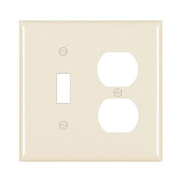 Pass & Seymour TradeMaster 2-Gang Nylon Toggle/Duplex Opening Wall Plate (Light Almond)