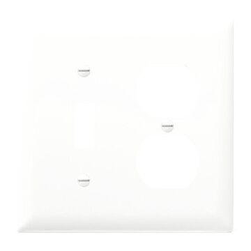Pass & Seymour TradeMaster 2-Gang Nylon Toggle/Duplex Opening Wall Plate (White)