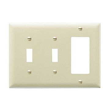 Pass & Seymour TradeMaster 3-Gang Nylon 2-Toggle/1 Decorator Opening Wall Plate (Ivory)