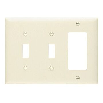 Pass & Seymour TradeMaster 3-Gang Nylon 2-Toggle/1 Decorator Opening Wall Plate (Light Almond)
