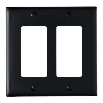 Pass & Seymour TradeMaster 2-Gang Nylon 2-Decorator Opening Wall Plate (Black)