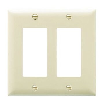 Pass & Seymour TradeMaster 2-Gang Nylon 2-Decorator Opening Wall Plate (Ivory)