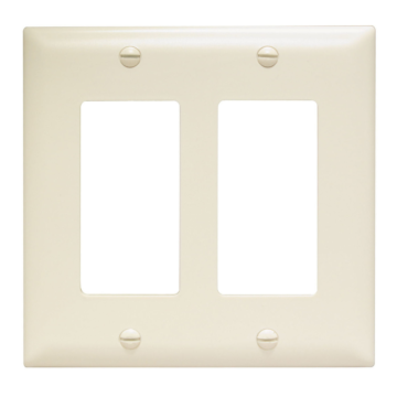 Pass & Seymour TradeMaster 2-Gang Nylon 2-Decorator Opening Wall Plate (Light Almond)
