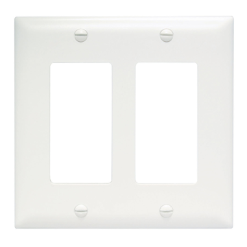 Pass & Seymour TradeMaster 2-Gang Nylon 2-Decorator Opening Wall Plate (White)