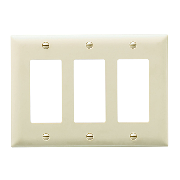 Pass & Seymour TradeMaster 3-Gang Nylon 3-Opening Wall Plate (Ivory)
